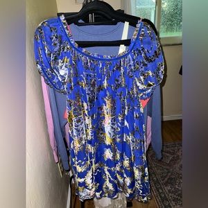 Free People Beautiful Blooms Blue Floral Mini Dress Sz S NWOT
